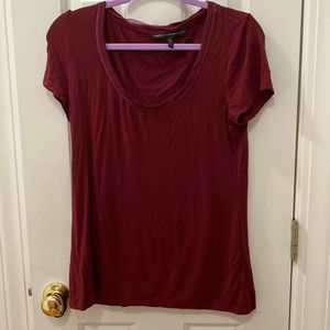 White House Black market go on a colored shirt, slight glitter neckline